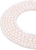 Natural Pearl Beads Rice 4-5mm White Freshwater Cultured Loose Gemstone Beads for DIY Jewelry Making 13.8''/Strand