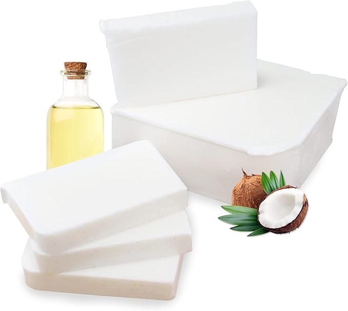 Primal Elements Coconut Oil Soap Base - Moisturizing Melt and Pour Glycerin Soap Base for Crafting and Soap Making, Easy to Cut - 10 Pound