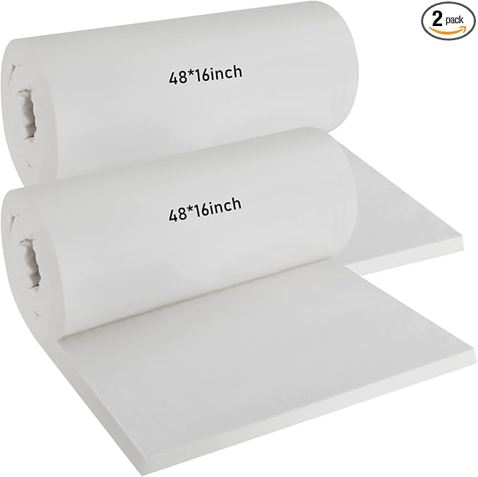 Amylove 2 Pcs Ceramic Fiber Insulation Blanket 48 x 16 x 1 Inch High Density Heat 2600f High Temperature Insulation for Stoves, Kilns, Forges, Fire Bricks, Boilers, Pizza Ovens