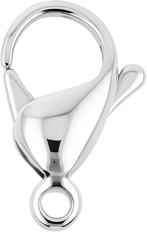 Mandala Crafts 19mm Stainless Steel Lobster Clasps for Jewelry Making - 50 PCs SS Lobster Claw Clasps with Jump Rings Jewelry Findings Kit for Necklaces Bracelets Charms Fasteners