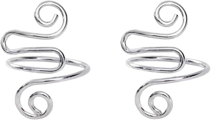 2Pcs Crochet Rings for Finger, Adjustable Open Yarn Guide Crochet Tension Ring for Crocheting Knitting Accessories Supplies Metal Yarn Tension Loop Ring for Finger (Silver)