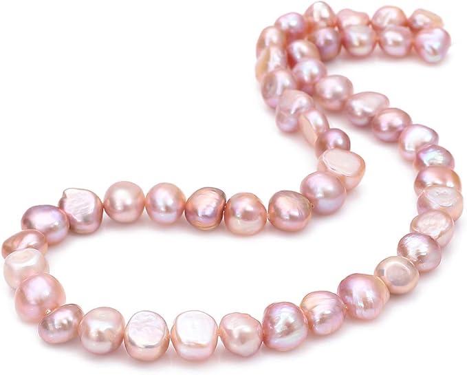 Natural Pearl Beads Side Hole 6-7mm Purple Freshwater Cultured Loose Gemstone Beads for DIY Jewelry Making 13.8''/Strand