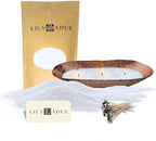 LILY LADUE 1lb/16OZ Pearled Candles Sand and Wicks with Copper Bowl - White Unscented Plant-Based Pearl Sand Wax with 24 Wicks, Gift-Ready DIY Candle Making Kit with Reusable Powder Wax Beads