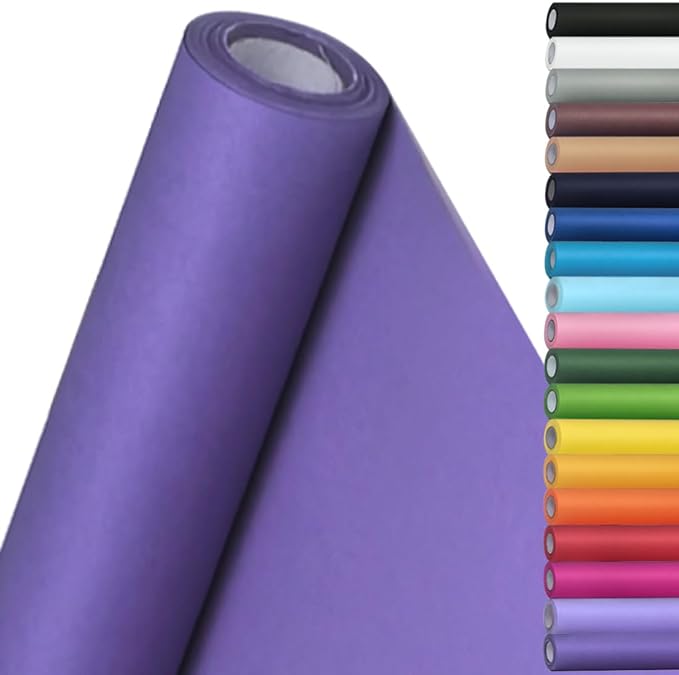 SMART&CASUAL 15" x 450" (37.5') Kraft Paper Roll for Art Craft Supplies Gift Wrapping Moving Packing Kids Painting Drawing Paint Easel Poster Chart Paper (Purple, 15" W x 450" L (37.5'))