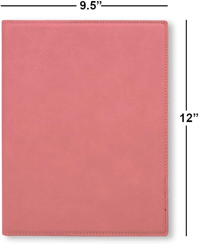 Large 9.5" X 12" Portfolio Notepad, Lineman, Personalized Engraving Included (Pink)