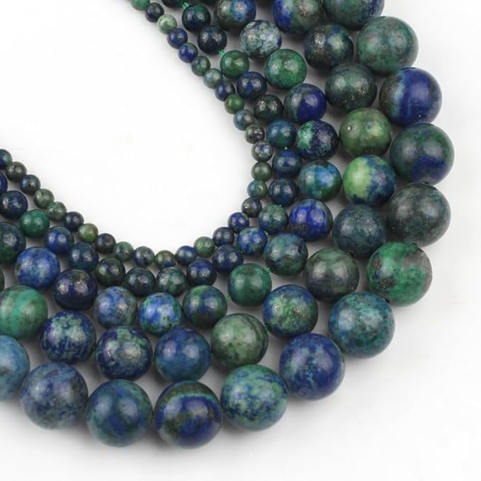 35pcs 10mm Natural Stone Beads Phoenix Lapis Lazuli Beads Energy Crystal Power Gemstone for Jewelry Making, DIY Bracelet Necklace