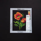 Wizardi Needlepoint Canvas for halfstitch Without Yarn Red Poppies 2573F Orchidea