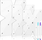 Flutesan 3 Pcs Bowl Cozy Pattern Template 8/10/12 Inch Clear Acrylic Bowl Wrap Sewing Pattern Template with 3 Pieces Water Soluble Pen Batting Quilting Cut on Fold Stencil(Point Edge)