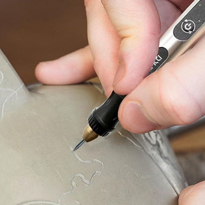 Mini Cordless Engraver Pen Rechargeable Engraving Pen Etching Tool Etcher Kit Set with | Tungsten Carbide Tip | for Metal Glass Wood Plastic