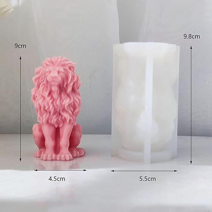 Lion Mold Lookout Silicone Resin Mold for Animal Candle Cake Clay Making Craft Supplies 3D