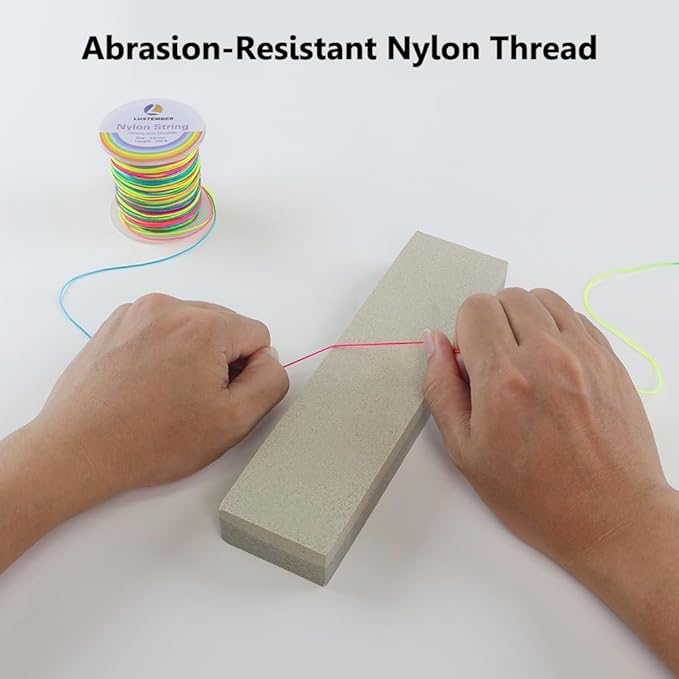 0.8mm Nylon String, Strong Bracelet String, Durable Nylon Cord for Jewelry Making, Bracelets, Beading, Necklaces, Rattail Braiding, Kumihimo, Wind Chimes, Blinds and Handicrafts