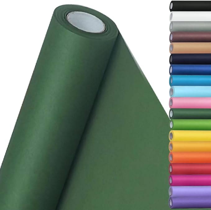 SMART&CASUAL 15" x 450" (37.5') Kraft Paper Roll for Art Craft Supplies Gift Wrapping Moving Packing Kids Painting Drawing Paint Easel Poster Chart Paper (Dark Green, 15" W x 450" L (37.5'))