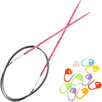 KnitPro Dreamz Circular Knitting Needles 24 inch, Size 2 (60cm, 2.75mm) with 10 Colorful Stitch Markers