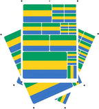 World Seven Continents Most Country Gabon Flag Stickers Different Sizes Sticker (Yellow Gabon)