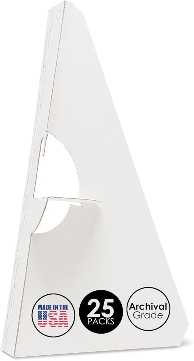 Lineco 25 Pack Cardboard Easel Backs 9 Inch, Self Stick Easel Stand Display Signs, Canvas, Photographs, Brochures, Posters, Artwork and Crafts, White