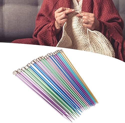 10 Pairs Knitting Needles Set Single Pointed Straight Sweater Knitting Needles Aluminum Knitting Needles in Various Sizes