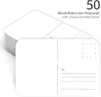 Funto Blank Watercolor Paper Postcards, 50 Cards, 4x6, 140lb/300gsm, Acid-Free Heavyweight Art Paper for Thank You Notes & Greeting Cards