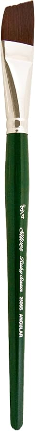 Silver Brush Limited 2506S3/4 Ruby Satin Angle Brush for Fluid and Flow Acrylics, Size 3/4 Inch, Short Handle