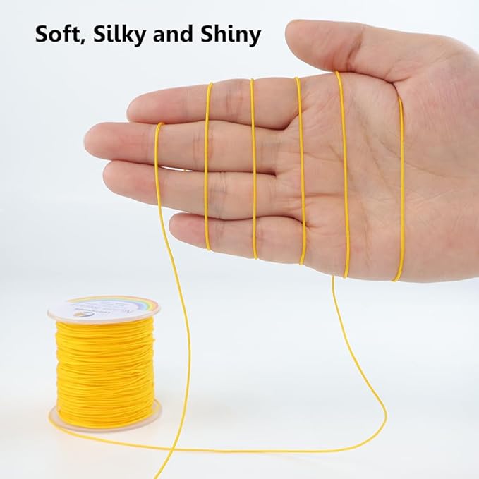 0.8mm Nylon String, Strong Bracelet String, Durable Nylon Cord for Jewelry Making, Bracelets, Beading, Necklaces, Rattail Braiding, Kumihimo, Wind Chimes, Blinds and Handicrafts