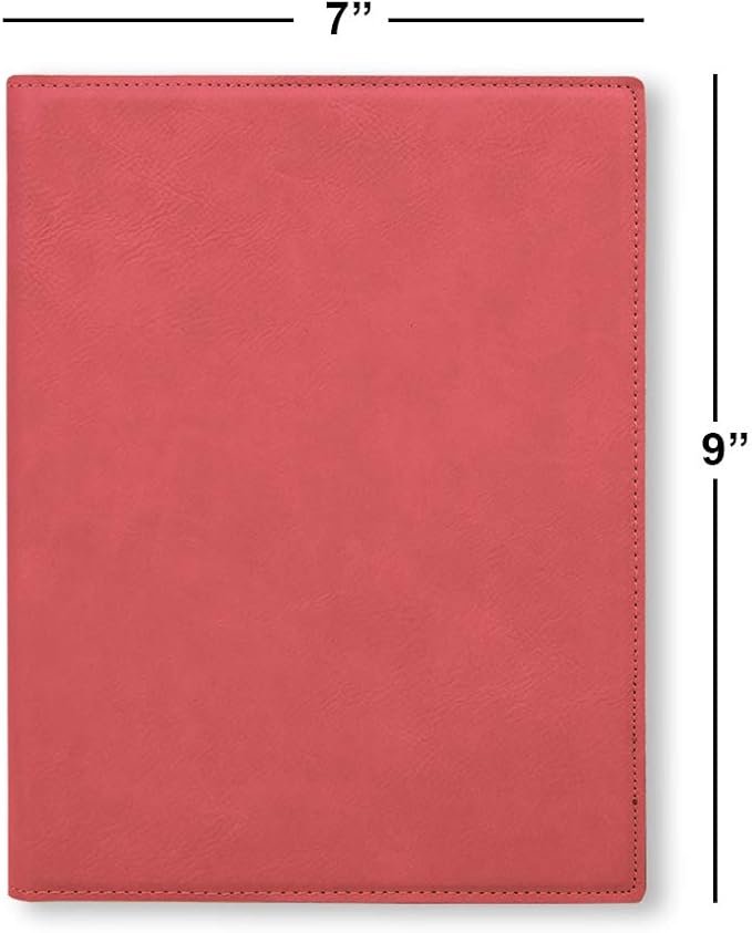 Small 7" X 9" Portfolio Notepad, Lineman, Personalized Engraving Included (Pink)