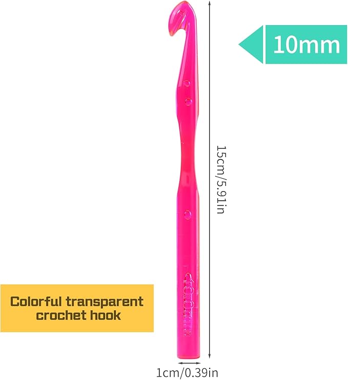 10 mm Crochet Hook, Large Crochet Hooks for Chunky Yarn Ergonomic Knitting Needles Crochet Needle for Beginners and Crocheting Yarn (10 mm)