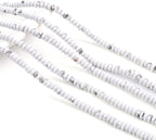 Natural White Howlite Spacer Beads Caps Rondelle Disk Loose Beads for Beading Jewelry Making 4mmx2mm 38cm