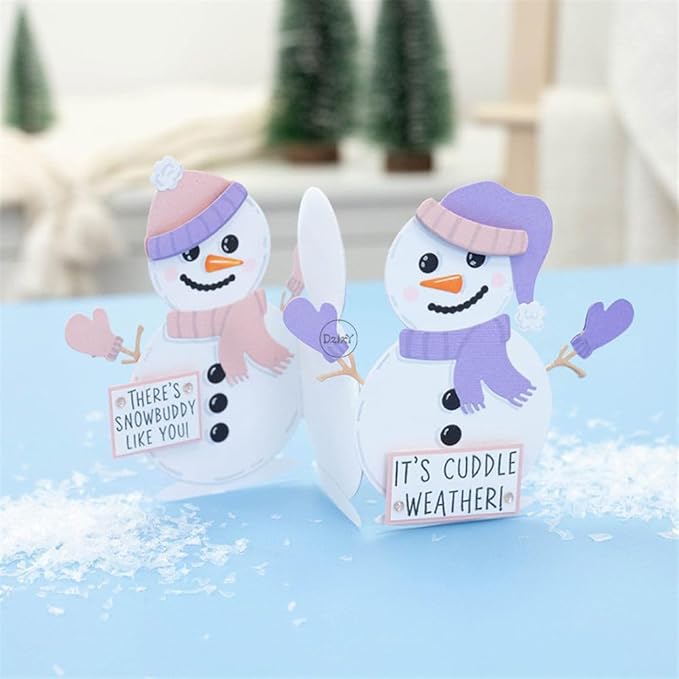 DzIxY Christmas Patchwork Snowman Scarf Deer Antlers Metal Cutting Dies for Card Making Kit Embossing Paper Die Cuts Set Scrapbook Stencils Supplies Machine Templates