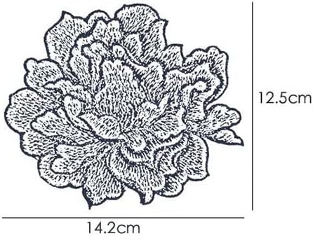 Sew on Peony Floral Patches, Embroidered Flower Appliques for DIY Clothing, Jackets, Jeans, Backpacks, Hats, Arts Craft Sew Making (Pink Peony)