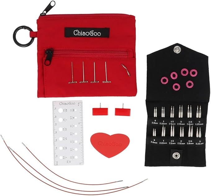 ChiaoGoo Twist Shorties Set, 2" & 3" (5 & 8 cm) [M], US 0-3 (2-3.25mm)