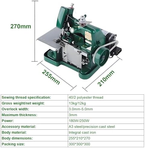 Heavy Duty Serger Sewing Machine, Metal Overlock & Coverstitch, Versatile Leather Overlocker for Fabrics, Handheld and Durable, Ideal for Professional Sewing - Blue