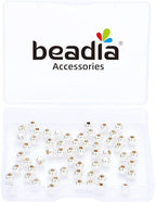 Silver Plated Round Spacer Beads 5mm 60pcs for Jewelry Making Findings Non Tarnish