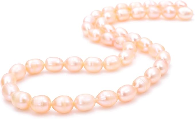 Natural Pearl Beads Rice 6-7mm Pink Freshwater Cultured Loose Gemstone Beads for DIY Jewelry Making 13.8''/Strand