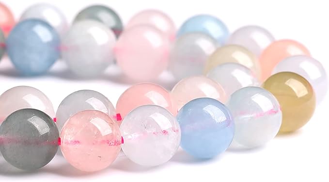 10MM 38PCS Natural Stone Morganite AAA Grade Quartz Beads for Jewelry Making DIY Bracelet