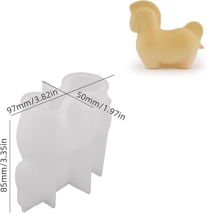 2 Pack Large and Small Horse Resin Mold - Resin Casting Silicone Molds for Home Decor & Candle Making Wave Spiral Mold