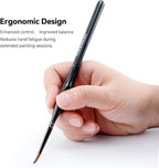 Transon Fine Detail Art Paint Brush Set 8pcs with Triangular Handle for Miniatures Model Craft Face Painting Suitable for Acrylic Gouache Watercolor Oil