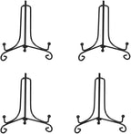 (4 pack)Iron Display Stand, Black Iron Easel Plate Display Photo Holder Stand, Displays Picture Frames, Decorative Plates, Tablets and Art 4 Inch