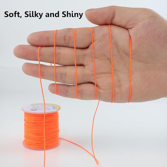 0.8mm Nylon String, Strong Bracelet String, Durable Nylon Cord for Jewelry Making, Bracelets, Beading, Necklaces, Rattail Braiding, Kumihimo, Wind Chimes, Blinds and Handicrafts