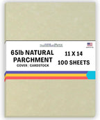 100 Natural Parchment 65lb Cover Paper Sheets 11 X 14 Inches Cardstock Weight Colored Sheets 11" X 14" (11X14 Inches) Scrapbook|Picture-Frame Size - Printable Old Parchment Semblance