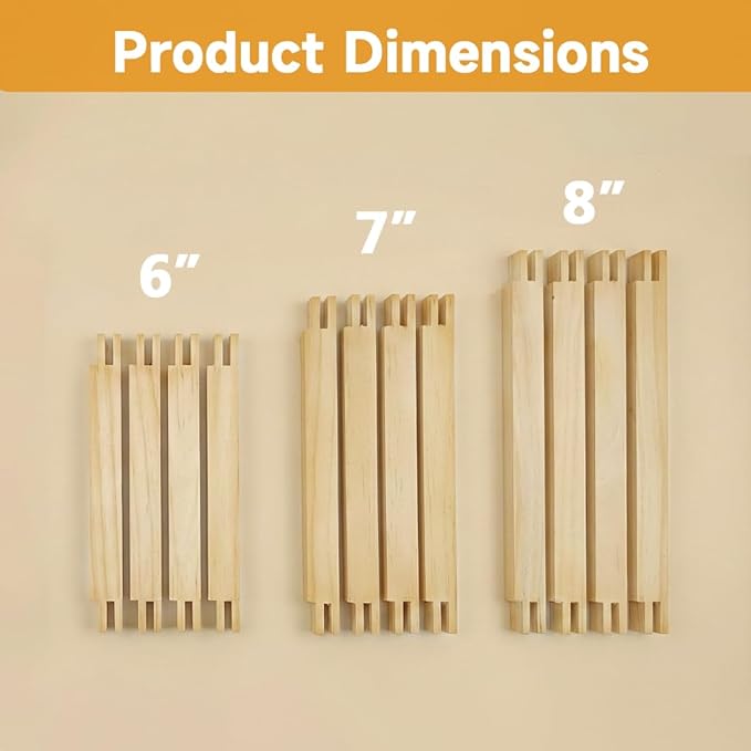 12PCS Needlepoint Stretcher Bars for Needlework with 50 Thumb Tacks ,6"/7"/8" X.75,Wooden Canvas Stretcher Bars for Embroidery Stitch Frame Set Bundle