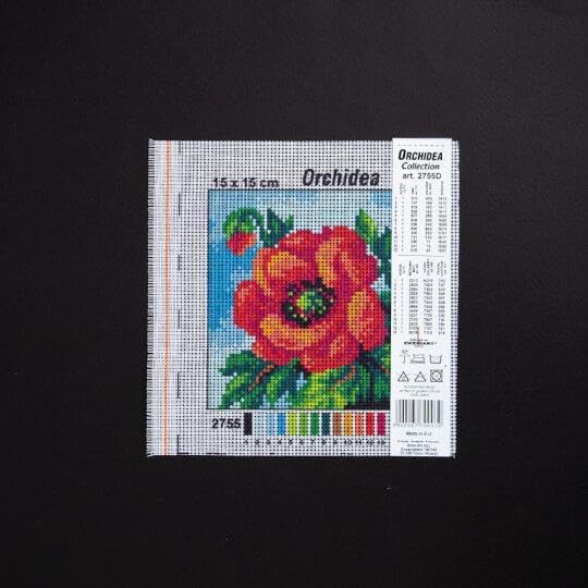 Wizardi Needlepoint Canvas for halfstitch Without Yarn Poppy 2755D Orchidea
