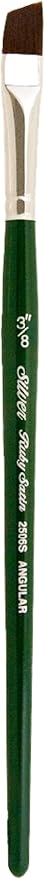 Silver Brush Limited 2506S3/8 Ruby Satin Angle Brush for Fluid and Flow Acrylics, Size 3/8 Inch, Short Handle