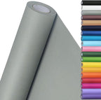 SMART&CASUAL 15" x 450" (37.5') Kraft Paper Roll for Art Craft Supplies Gift Wrapping Moving Packing Kids Painting Drawing Paint Easel Poster Chart Paper (Light Grey, 15" W x 450" L (37.5'))