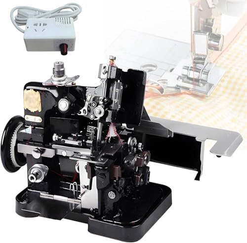 Heavy Duty Serger Sewing Machine, Metal Overlock & Coverstitch, Versatile Leather Overlocker for Fabrics, Handheld and Durable, Ideal for Professional Sewing - Blue