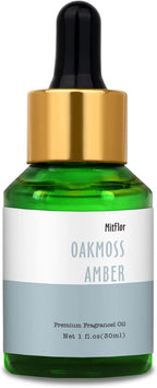 Oakmoss Amber Fragrance Oil, MitFlor Single Scented Oil, Large Size Premium Grade Fragrance Oil for Diffuser, Soap & Candle Making Scent, Aromatherapy Oil, Natural Woody Scent for Home Fragrance, 30ml