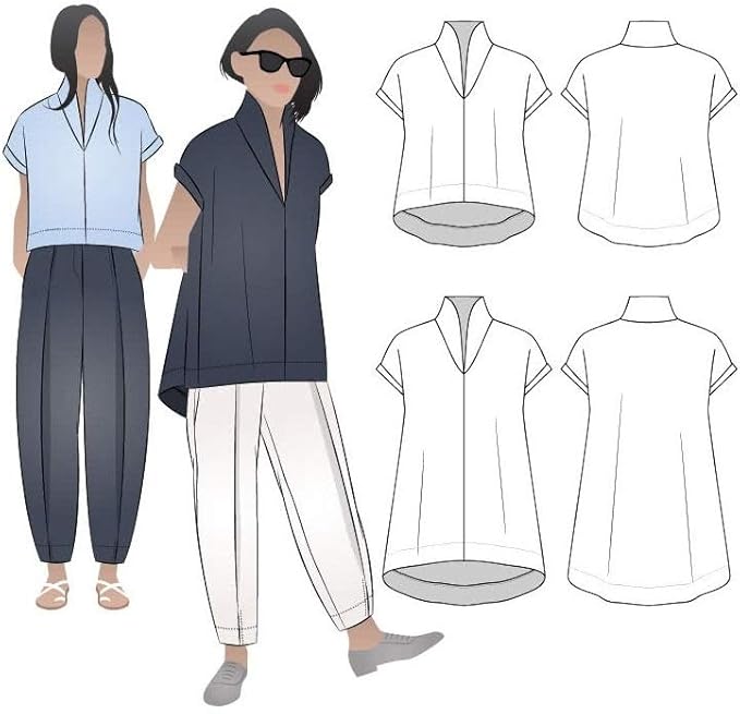 Style Arc Sewing Pattern - Teddy Designer Top (Sizes 18-30) - Click for Other