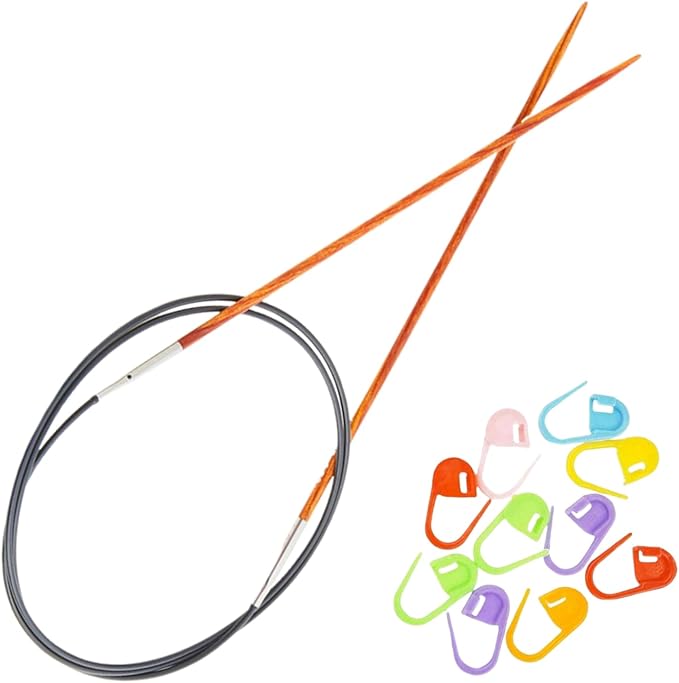 KnitPro Dreamz Circular Knitting Needles 32 inch, Size 1 (80cm, 2.25mm) with 10 Colorful Stitch Markers