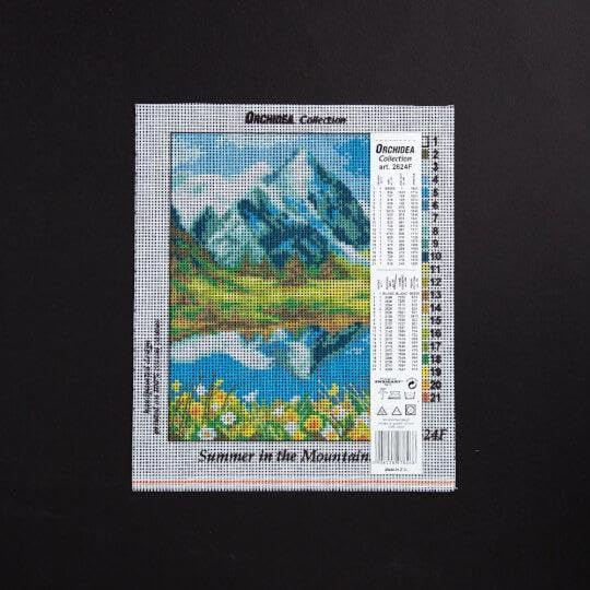 Wizardi Needlepoint Canvas for halfstitch Without Yarn Summer in The Mountains 2624F Orchidea