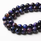 32pcs 12mm Natural Starry Sky Purple Tiger Eye Stone Beads Gemstone Round Loose Beads for Jewelry Making DIY Bracelet,Necklace