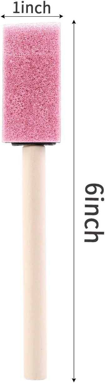 1" Foam Paint Brushes - 100 Pack, 1-Inch Painting Sponges - Premium Foam Brushes - Lightweight & Durable - Sponge Brush Ideal for Painting, Crafting, Acrylics, Stains, Varnishes (Pink)