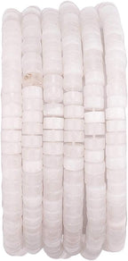 Natural White Agate Spacer Beads Caps Loose Semi Gemstone for Beading Jewelry Making 4mmx2mm 38cm